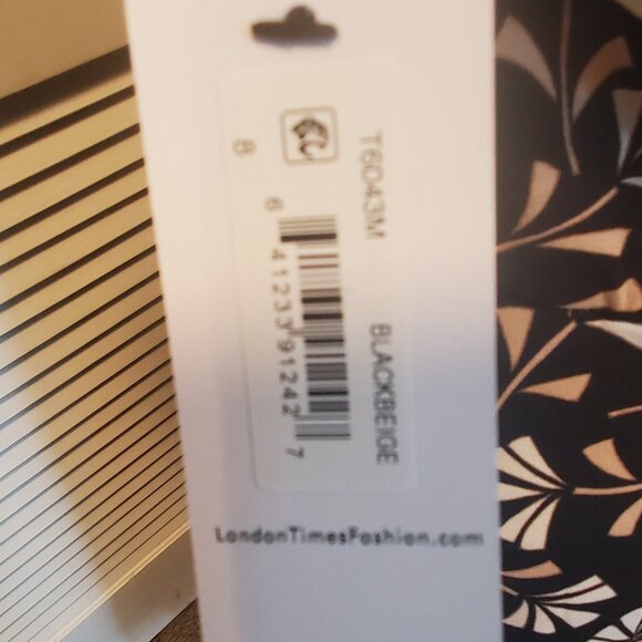 NWT London Times Crepe Tie Neck A-line Dress - Size 8 - Picture 3 of 7